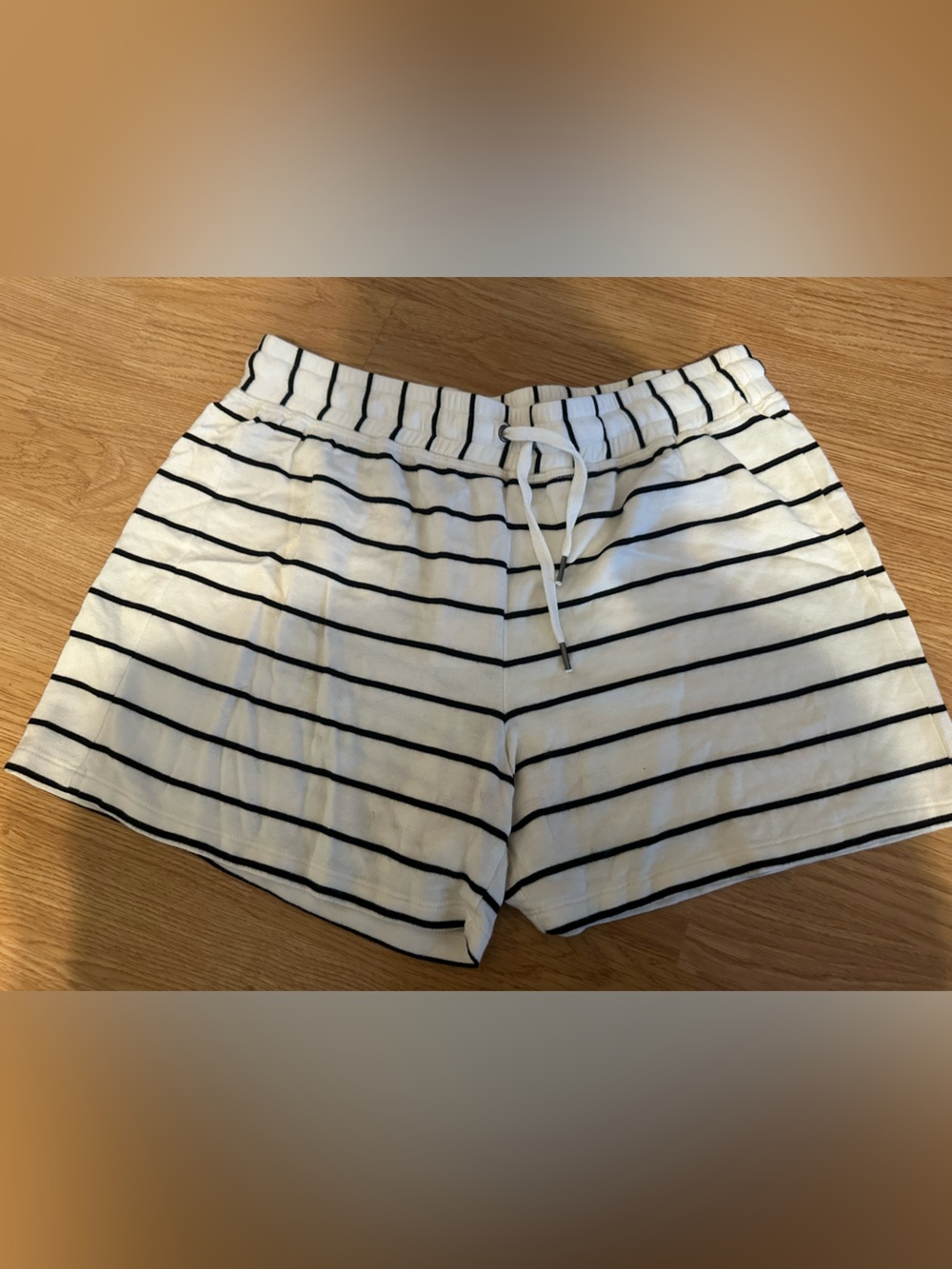 Splendid White Shorts with Black Stripes